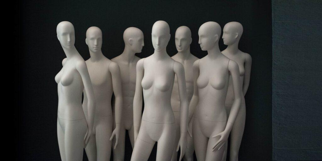 A group of Schl&auml;ppi female and male mannequins