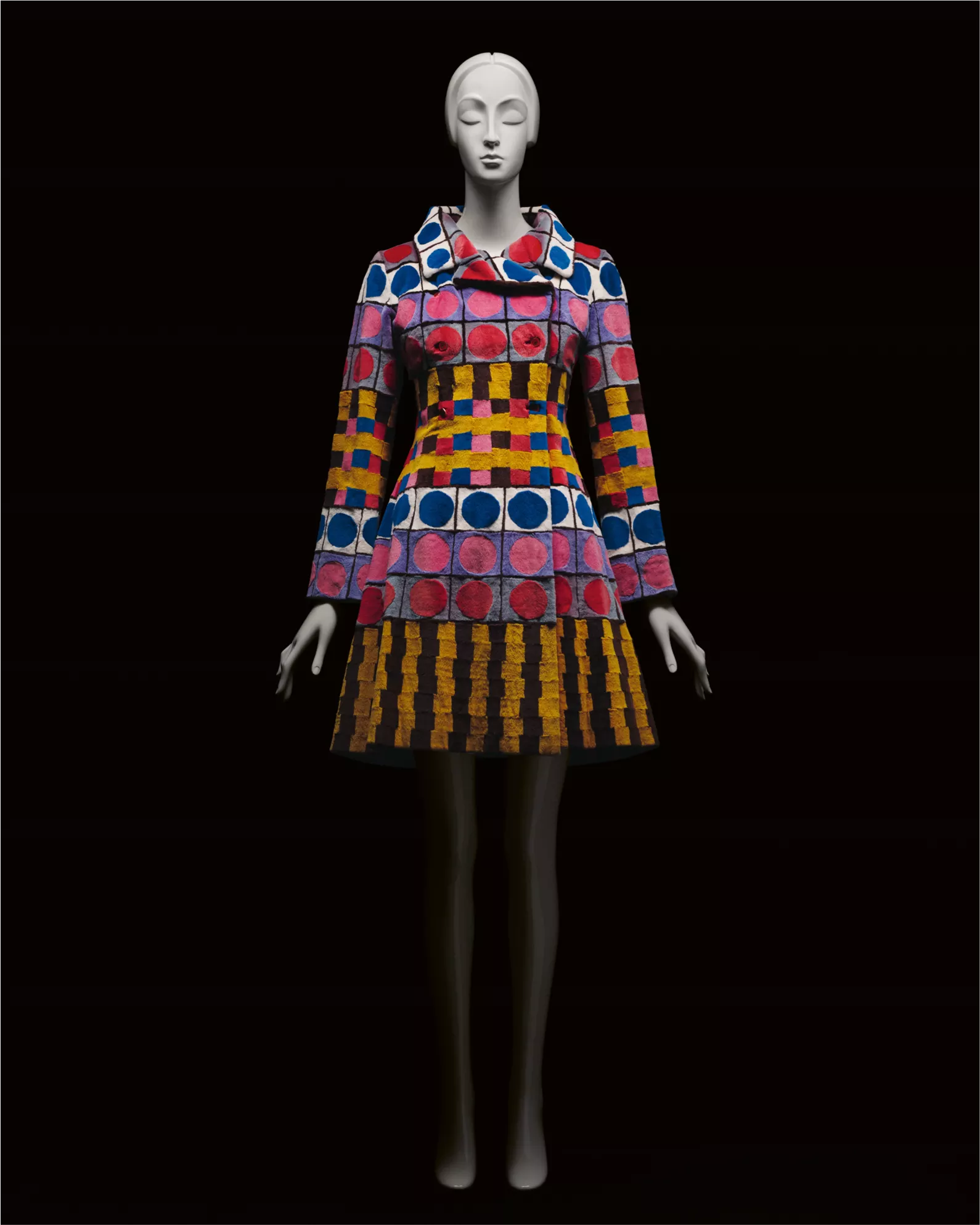 mannequin dressed in a coat by colourful fendi