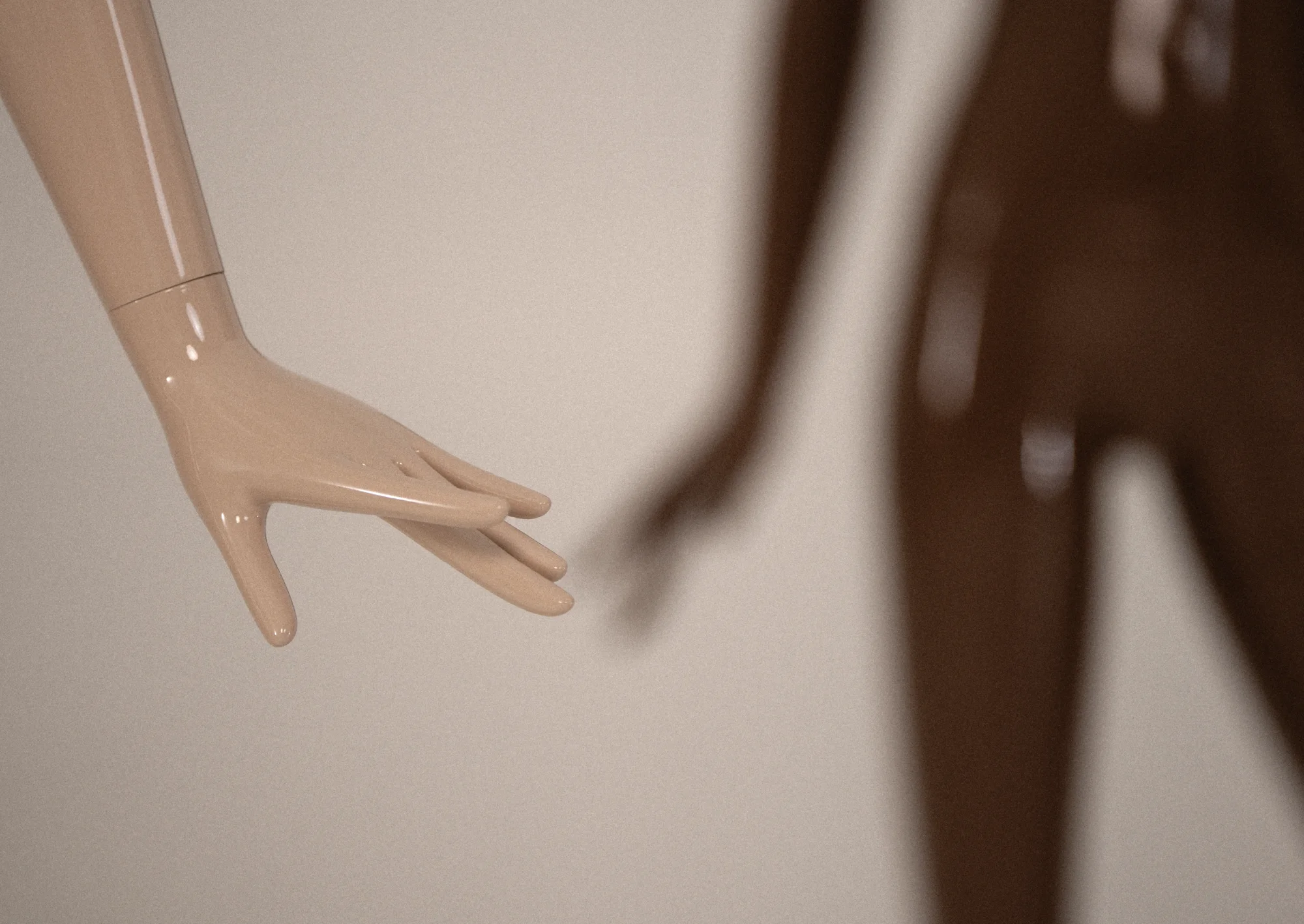 Close-up of a gloss mannequin hand