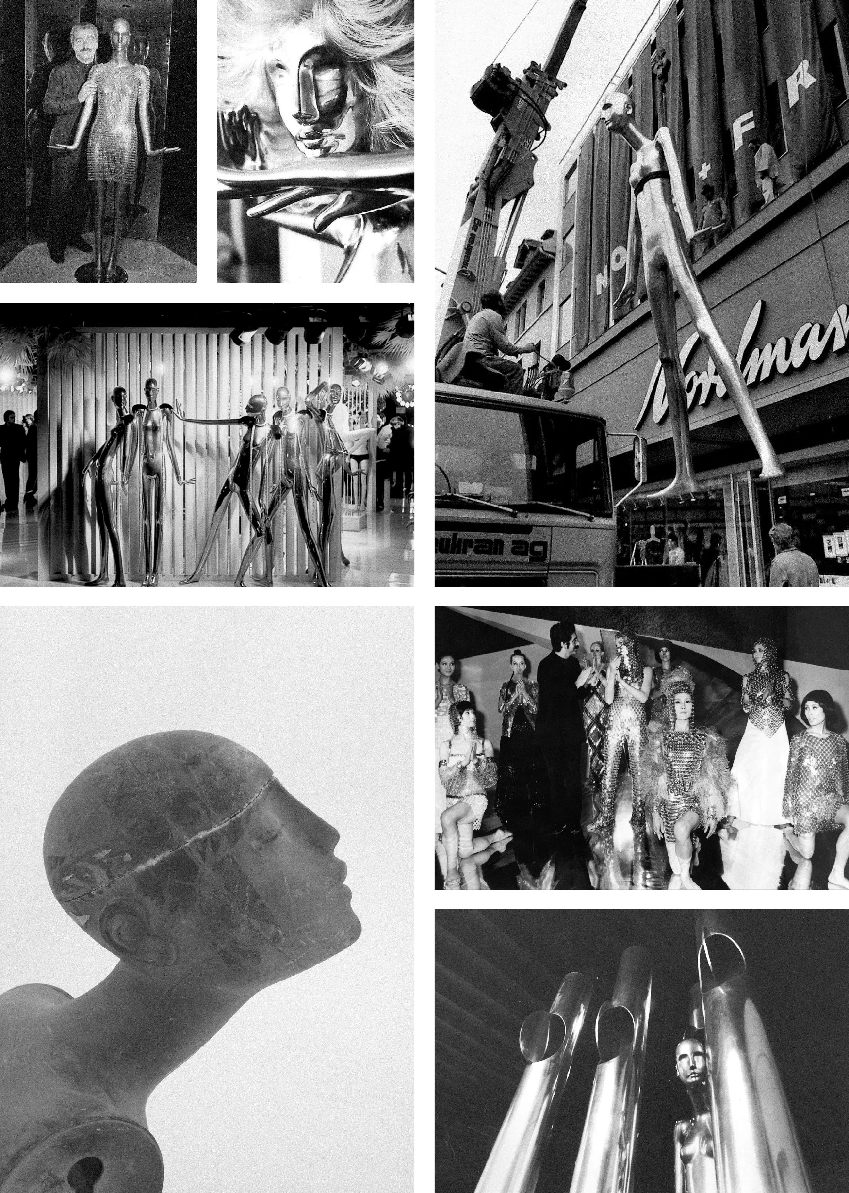 Archive photographs of Schläppi mannequins from 1967 to 1972